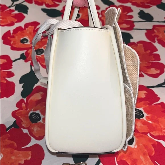 kate spade NWT! $449 MSRP Flora Rose Straw Crossbody Bag - Picture 8 of 17